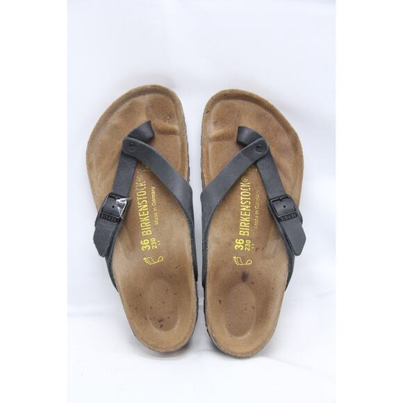 Birkenstock Adria Thong Sandals Womens EU36 US 5-5.5 Black Leather Slip On - Picture 5 of 7